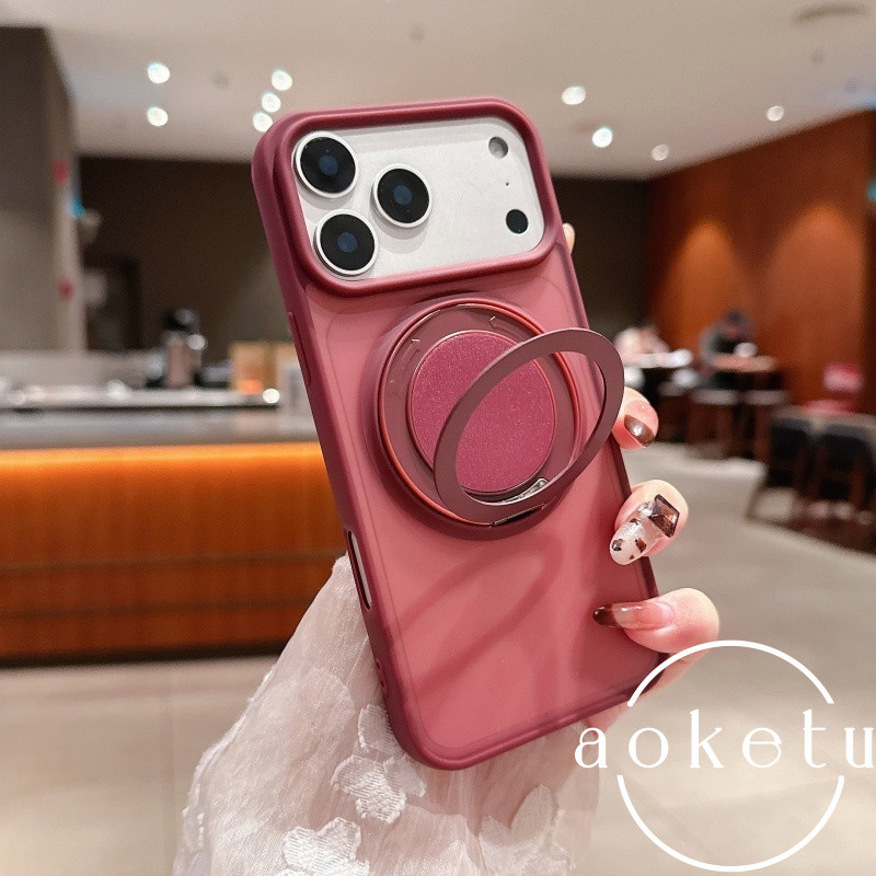 ผิวบางพิเศษรู้สึก 360 องศาหมุนวงเล็บเคสโทรศัพท์สีส้มเหมาะสําหรับ ไอโฟน 11 12 13 14 15 16 17 มือโปร สูงสุด กึ่งโปร่งใสฝ้ารวมทุกอย่างป้องกันการตกปก ราคา ถูกที่สุด ดีลบีเคเค แกลเลอรีภาพที่ 3