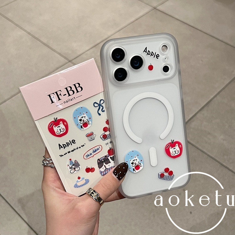 กรอบเลนส์ที่ถอดออกได้สร้างสรรค์ ทําเอง สติกเกอร์สุนัขแม่เหล็กผิวตรวจจับเคสโทรศัพท์เหมาะสําหรับ ไอโฟน 13 14 15 16 17 มือโปร สูงสุด กึ่งโปร่งใสรวมทุกอย่างซิลิโคนป้องกันการตกฝา - รูปที่ 2