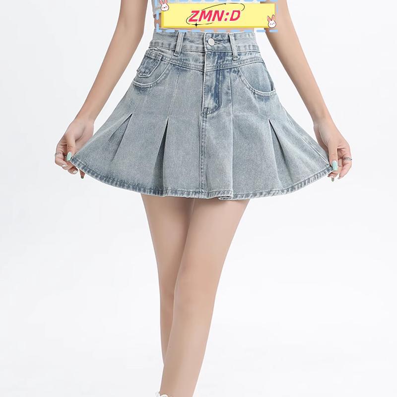 ZMN:D กระโปรงยีนส์หวานและเย็นฤดูใบไม้ผลิและฤดูร้อนสไตล์ใหม่สะโพกกระโปรงสั้น RRT