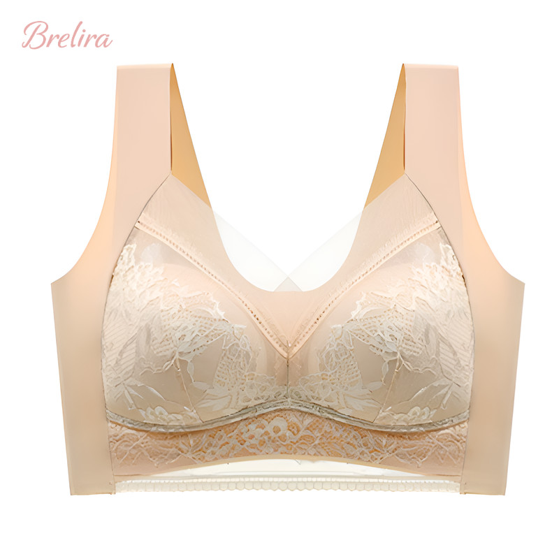 『Brelira』ทรงเข้ารูป ระบายความร้อน ชุดชั้นใน ลูกไม้ ไร้ตะเข็บ ไซส์ใหญ่ บรา สำหรับผู้หญิง ป้องกันหน้าอกหย่อนคล้อย ทรงเสื้อกั๊ก ดีไซน์หลังสวย bra