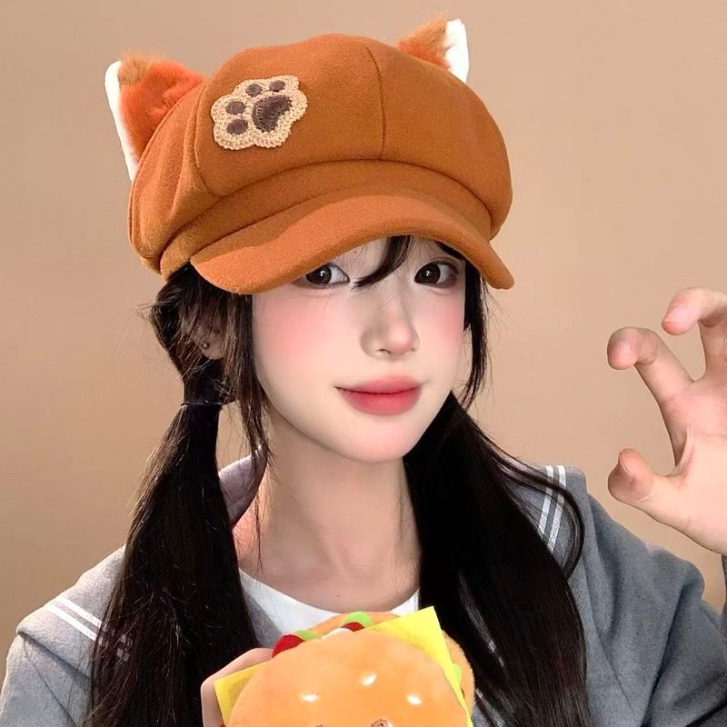 Animal City สินค้า cos Beret หมวก Fox Nick กระต่าย Judy หมวกแปดเหลี่ยมน่ารักตุ๊กตา Face-ดูจิตรกรน้อยหมวกอินเทรนด์ - รูปที่ 4