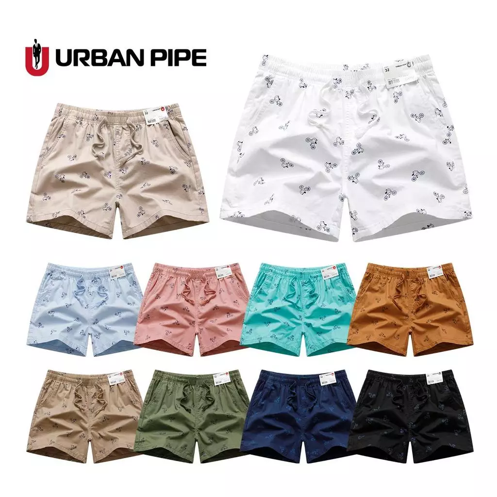 URBAN PIPE กางเกงขาสั้นผู้ชาย 28-34 สั้นเหนือเข่า เอวยางยืด กางเกง กางเกง ขาสั้น ชาย ผ้ายืด Fashio Cotton Shorts 526150