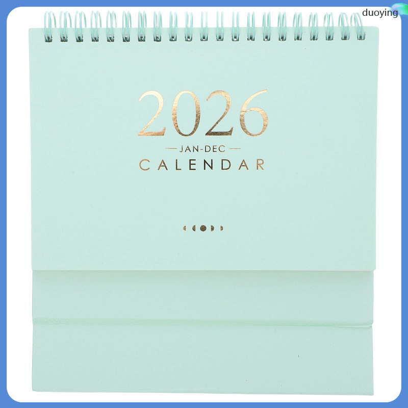 โต๊ะทํางาน Calendar Coil Binding Agenda Planner 12 เดือน 19.00X16.50X8.00CM สีเขียว duoying