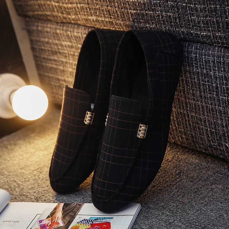 社会小伙豆豆鞋男帆布鞋男一脚蹬懒人鞋男土鞋子休闲鞋男潮流男鞋Social Boy Doug Shoes Men's Canvas Shoes Men's Slip-on20260105