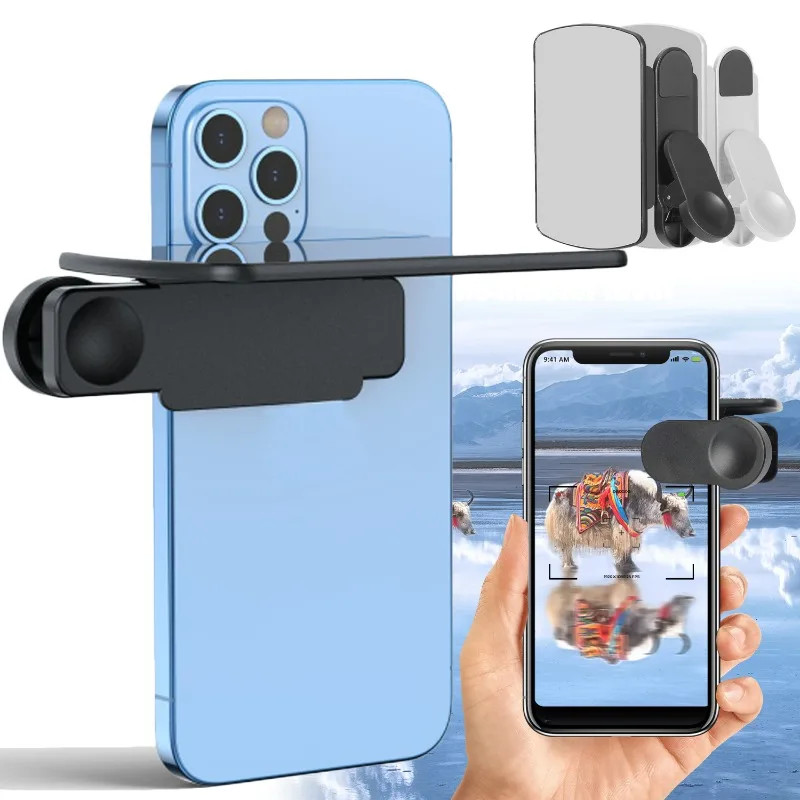สมาร์ทโฟนกระจกกล้อง Reflection คลิปโทรศัพท์ Selfie Reflector เครื่องมือ Universal ปรับ Reflection Clip Kit สําหรับ IPhone Android