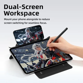 GOOJDOQ ฝาครอบป้องกันแท็บเล็ตแม่เหล็กหลายมุมพับ Dual-Lock Security ที่เก็บปากกาที่ซ่อนอยู่