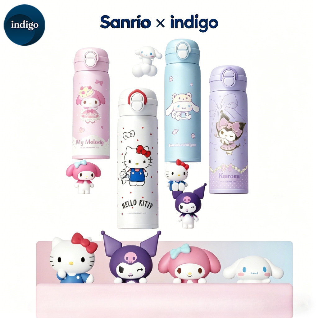 พร้อมส่งในไทย ขวดน้ำเก็บอุณหภูมิลาย Sanrio เป็นสแตนเลส 316 เก็บร้อน/เย็นได้ดีมาก มีทังหลอดดูดและกระดกดื่มและมีสายคล้องคอ