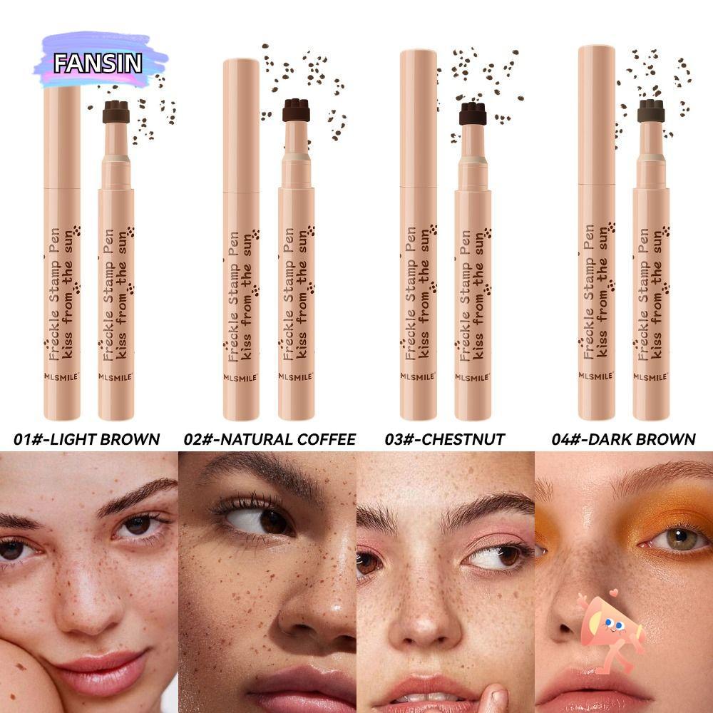 FANSIN Freckle แสตมป์ปากกา,กันน้ํายาวนาน Freckle Tint ปากกา,กาแฟแห้งเร็วธรรมชาติเช่น 5 Dot Spot Freckle ปากกาแต่งหน้าผู้หญิง