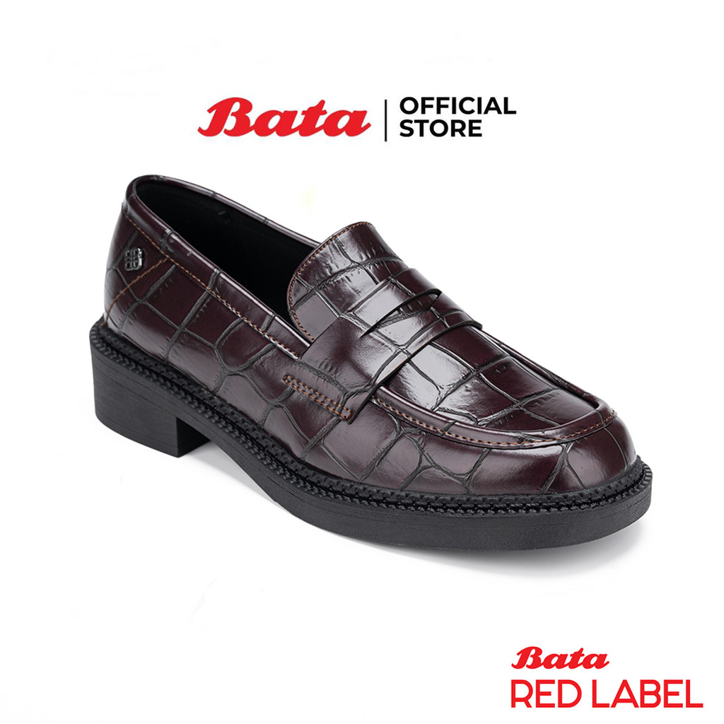 Bata บาจา Red Label รองเท้าโลฟเฟอร์ แบบสวม สำหรับผู้หญิง รุ่น DASY สีดำ 5606690 สีแดงอมน้ำตาล 5605690