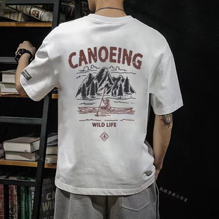 Woo Right 280g เฮฟวี่เวทย้อนยุคเมฆย้อมพิมพ์เสื้อยืดแขนสั้นผู้ชายฤดูร้อนหลวมอินเทรนด์แบรนด์เสื้อยืดครึ่งแขนอเมริกัน /5