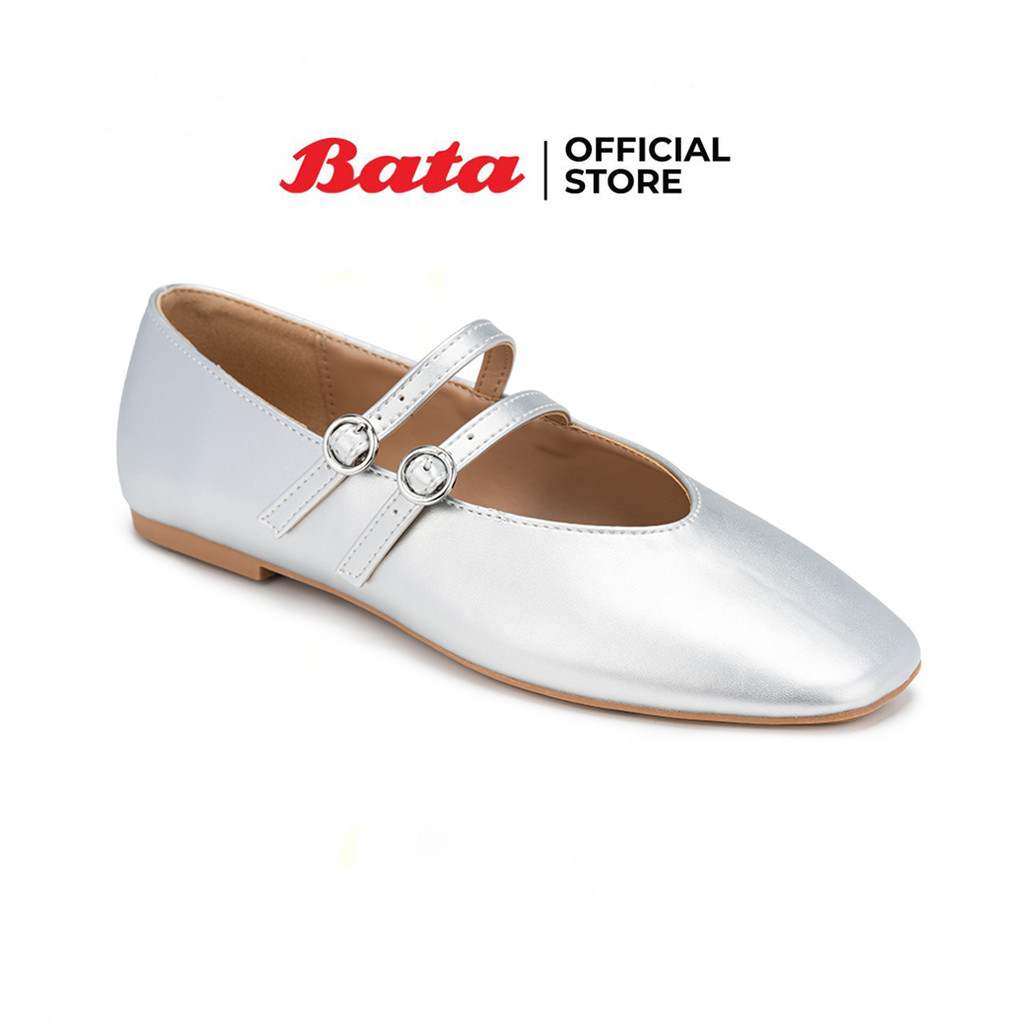 Bata บาจา รองเท้าคัทชู แบบสวม ส้นแบน สำหรับผู้หญิง รุ่น LONDON สีดำ 5316309 สีเงิน 5311309