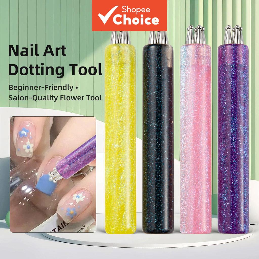 เครื่องมือดอทติ้งศิลปะเล็บแบบกลีบดอก 5 แฉก 1 ชิ้น ปลายเล็ก 1.8 มม. ที่หยิบลูกแก้วตกแต่ง สําหรับงานเล็บ DIY