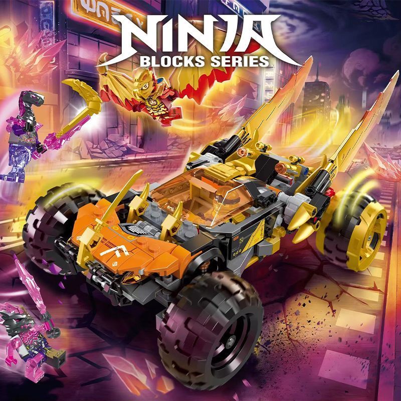 สินค้าใหม่เข้ากันได้ Lego Phantom Ninja Kous Golden Dragon Chariot 71769 Building Block ของเล่นเด็กข