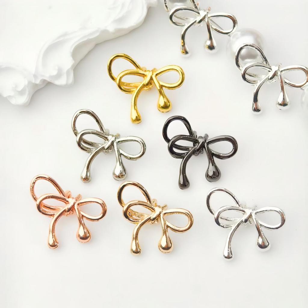 ADJ1409 [สีเดียวกว่า 30 ชิ้นรับ 10 ชิ้นฟรี] 14 พันกระเป๋าสีทองรักษาโบว์จี้ DIY หรูหราสร้อยคอสร้อยข้อ