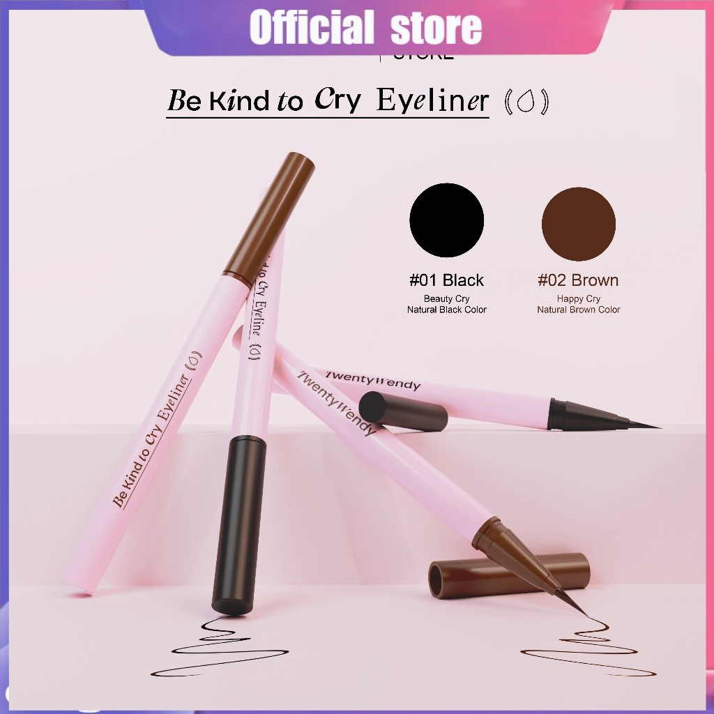 twentywendy | Be Kind to Cry Eyeliner ปลายพู่กันขนาด 0.01 มม. ควบคุมทิศทางได้ง่าย เส้นคม  สวยต่อเนื่