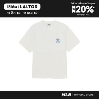 MLB เสื้อยืด ยูนิเซ็กซ์ Vintage Denimlike Monogram Big Lux O…