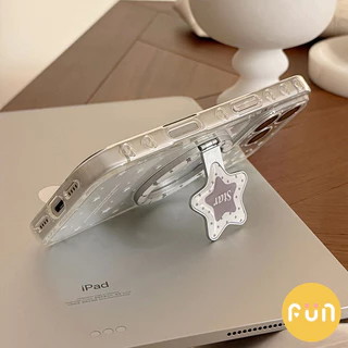 พร้อมสต็อกพับดาวยึดเคสโทรศัพท์แม่เหล็กโปร่งใสเข้ากันได้สําหรับ ไอโฟน 17 16 15 14 13 12 มือโปร สูงสุด 17โปรแม็กซ์ ช็อกหลักฐาน ทีพียู ปกหลังเปลือก