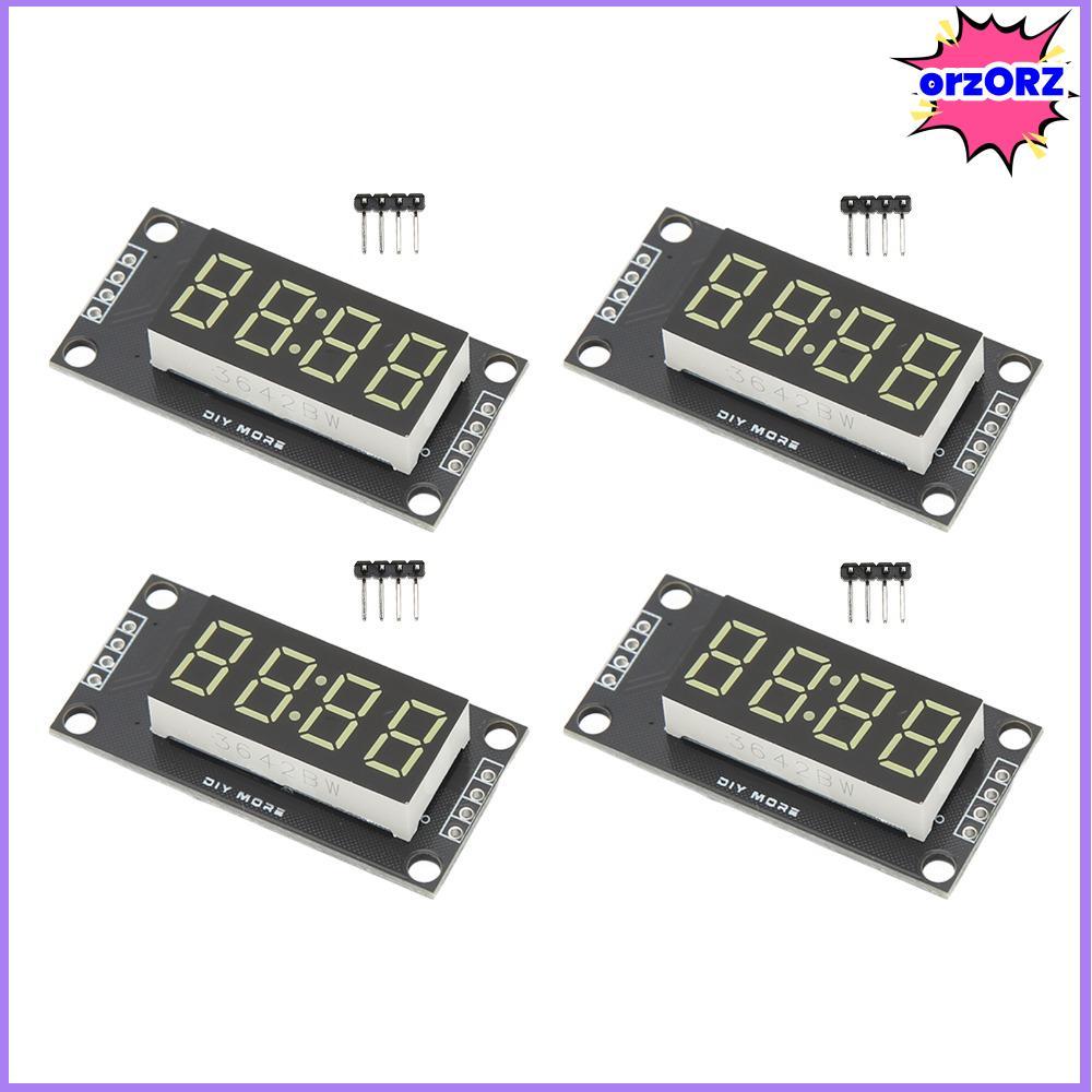 ORZORZ 4 ชุด LED Display Board, 5V TM1637 Digital Tube จอแสดงผล LED, โมดูลดิจิตอล 0.36in 4 หลัก 7 ส่