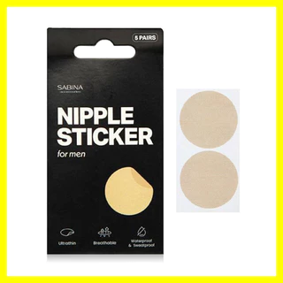 Sabina Sticker Nipple Sticker For Men Free Size 5 Pairs #Sand สติกเกอร์ปิดจุกสำหรับผู้ชาย ซาบีน่า สีเนื้อ ไซส์ FS.