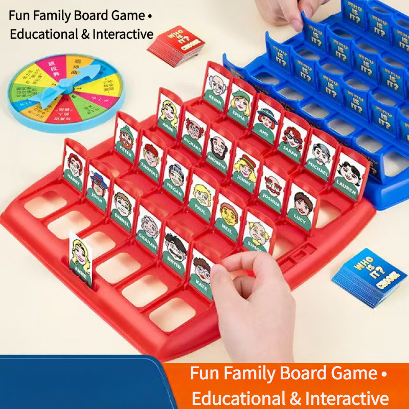 Guess Who Checkerboard Game PO2E-480 การ์ดเดาตัวละคร เหมาะสําหรับเกมออกกําลังกายภาษาสนทนาสําหรับครอบ