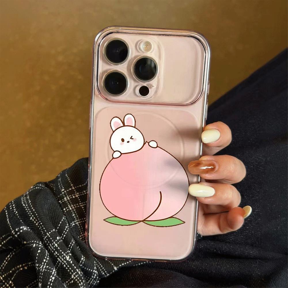 Peach Bunny สําหรับ 16 iPhone 17Air Corning Case 14/13/11Pro