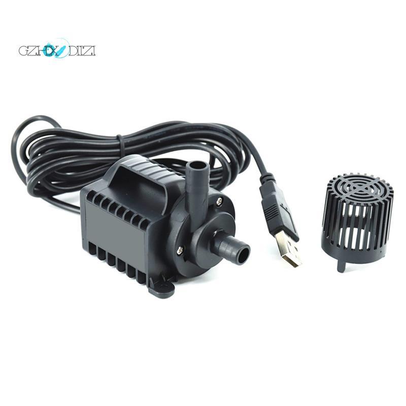 Gzhxdiizi5V Submersible Water Pump 0-600L/H Small Fountain Pump 8 ระดับปรับ 0-7.2ft Lift ชาร์จ USB ส