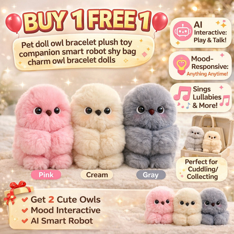🎉สินค้าขายดี✨【ร้องเพลงได้/ดึงดูดสายตา】ตุ๊กตานกฮูก/พวงกุญแจห้อยกระเป๋า/เกมเพื่อความบันเทิง/ตุ๊กตาสัตว์เลี้ยง AI/ของขวัญ/หุ่นยนต์ขี้อายแต่ฉลาด/ช่วยคลายความวิตกกังวลในชีวิตประจ