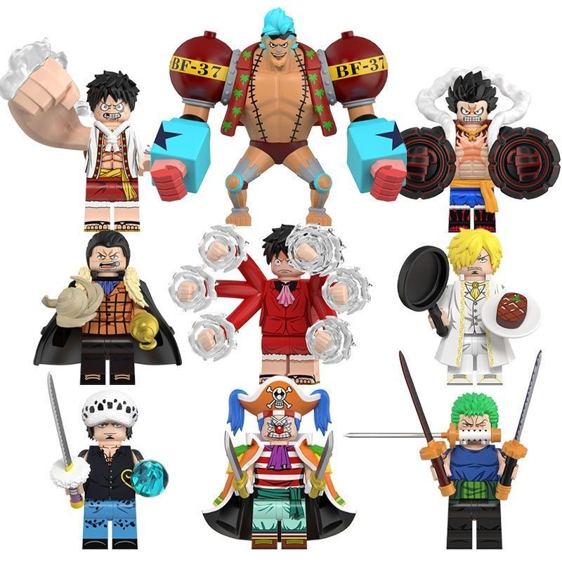 ของแท้ One Piece ใช้งานร่วมกับ Lego Minifigure Monkey D Luffy Frankie Zoro ประกอบอาคารบล็อกของเล่นขน