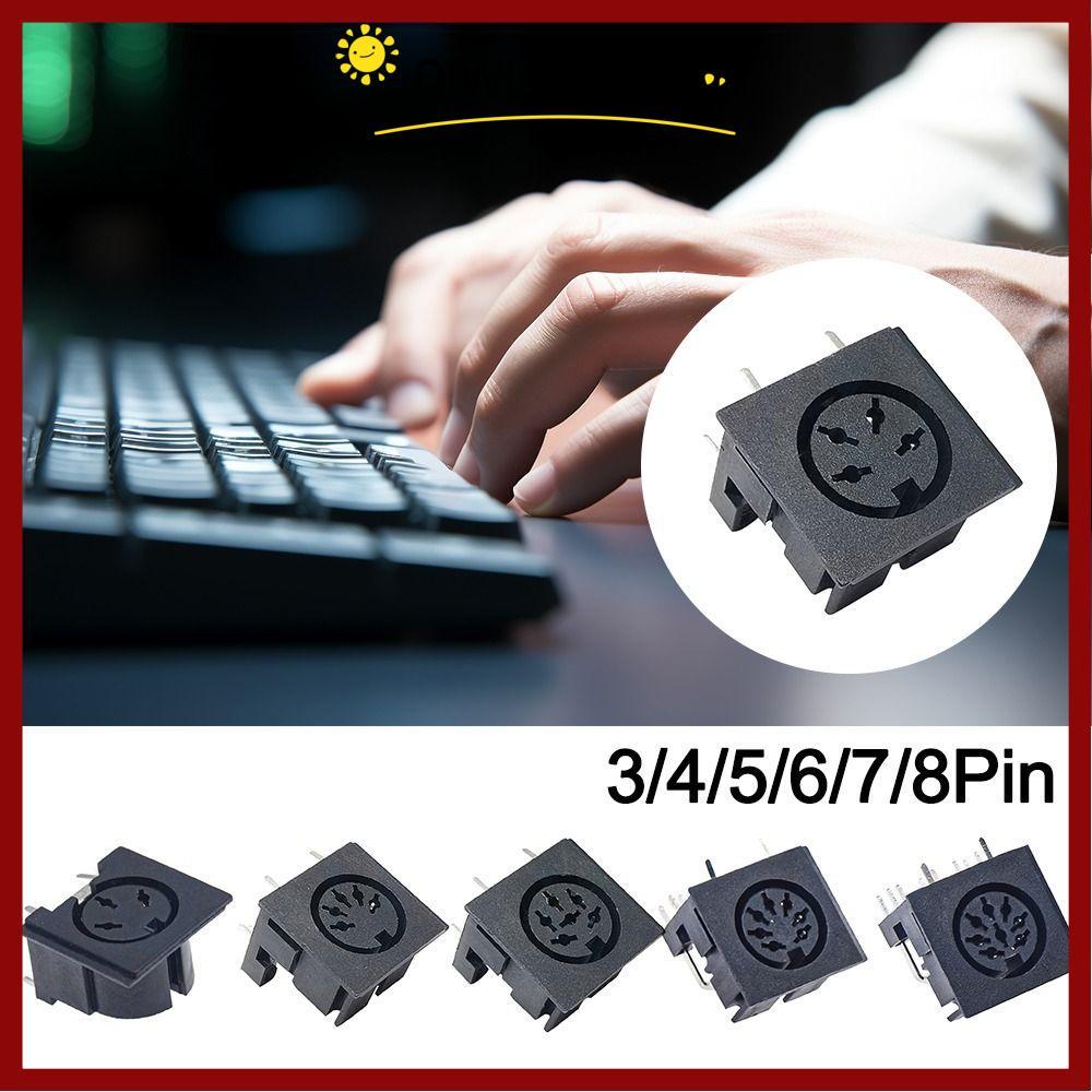 OIWLSAX321 DIN Mini Jack, 4 5 6 8 เสา 4 P/5 P/6 P/7 P/8 P PCB แผง Mount DIN หญิงซ็อกเก็ต, DIN ซ็อกเก