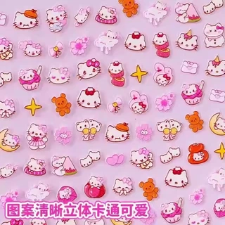 STARX 14 รูปแบบน่ารัก 5D นูนเรืองแสงใน Dark เล็บสติกเกอร์, Kawaii การ์ตูน Self-Adhesive เล็บ Decals สําหรับ DIY เล็บ, เด็กผู้หญิงของขวัญ