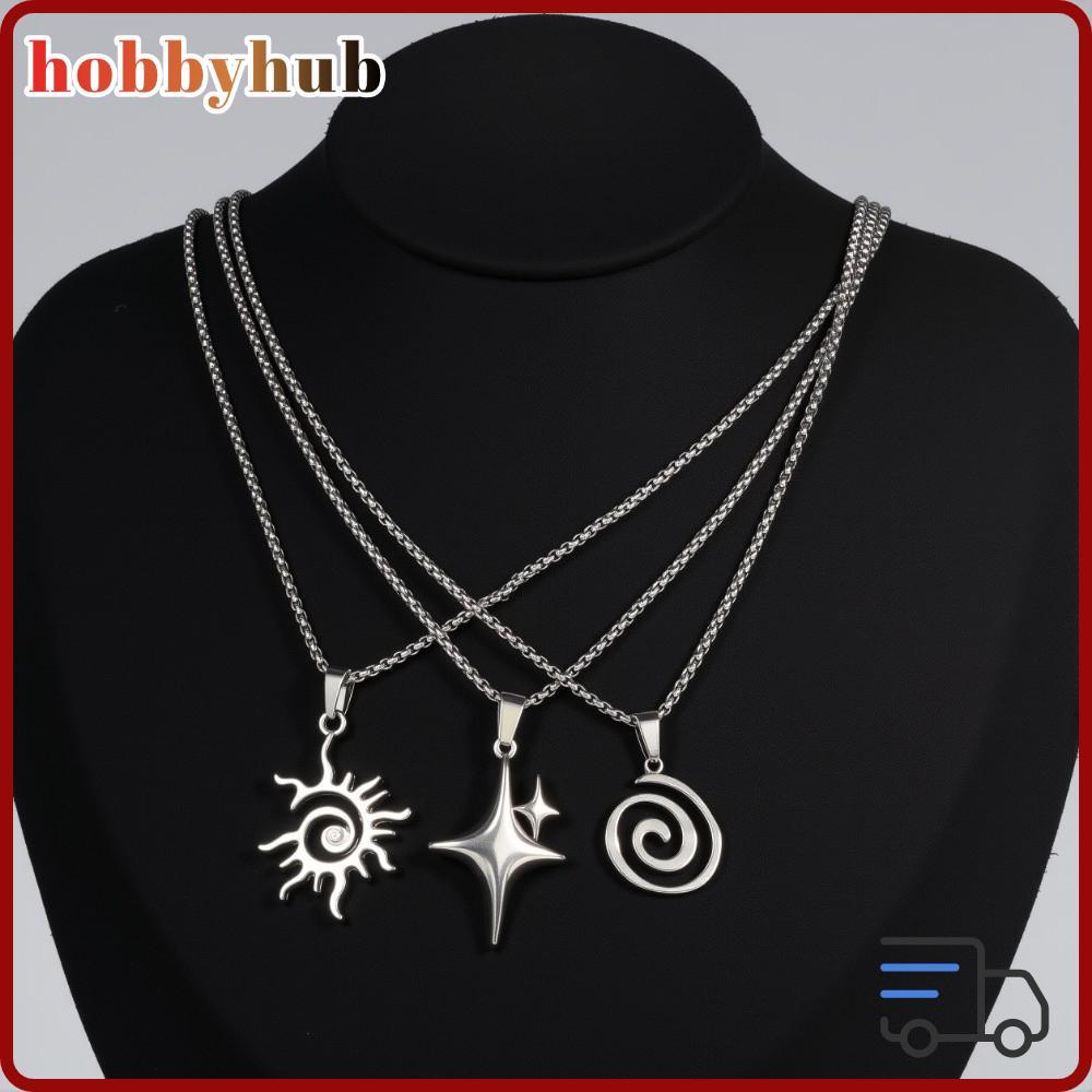 HOBBYHUB Vortex สร้อยคอมัลติสไตล์ Gothic และ Punk Y2K จากสแตนเลสสตีล