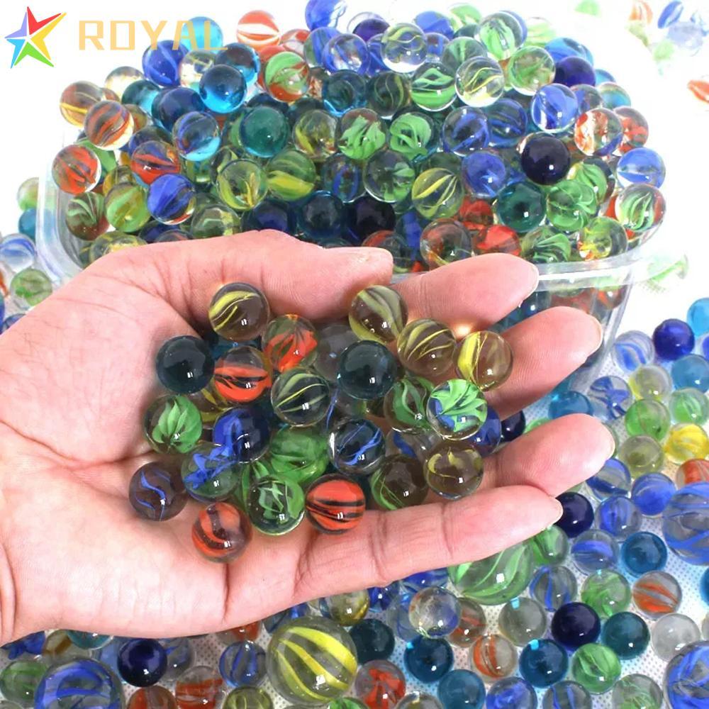 ROYAL Glass Marbles Parent- Child Home Decor Pinball|ของเล่นเล่นไพ่คนเดียว 14 มม. สีสันสดใส|ลูกปัดลู