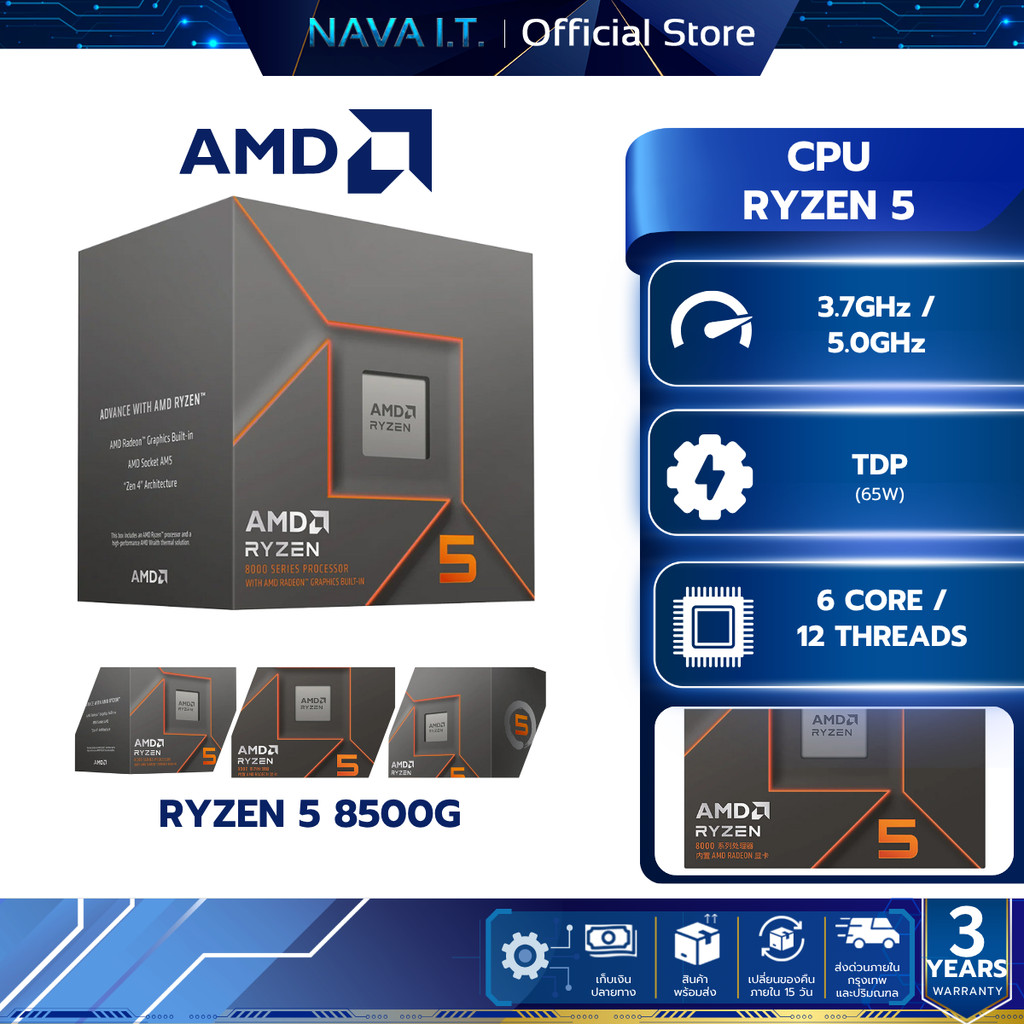 CPU (ซีพียู) AMD RYZEN 5 8500G AM5 6C/12T