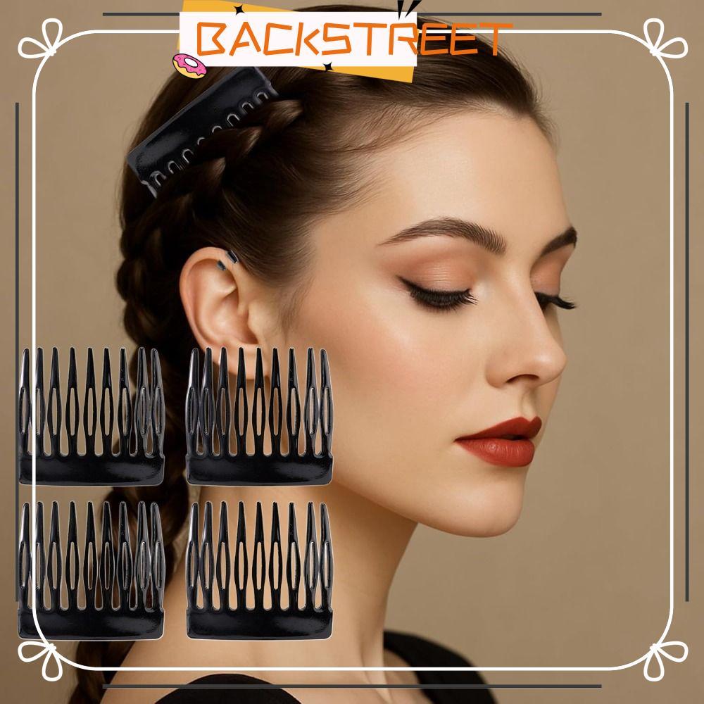 BACKSTREET Slide Hair Comb, Small Black French Side Comb, Fashion French Decorative Bun Hold Clips f