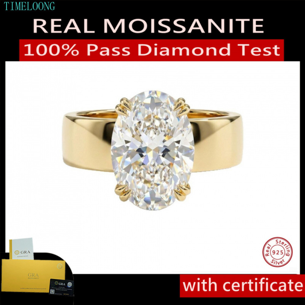 แหวนเงิน S925 พร้อมโมอิสานิตี้แท้ ขนาด 4.5 กะรัต ใบรับรอง_moissanite_เครื่องประดับหรูหราสำหรับผู้หญิง
