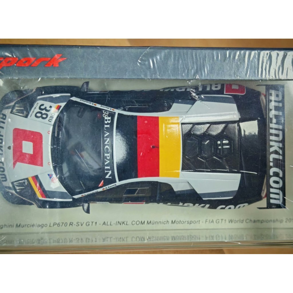 Spark 1/43 Lamborghini Big Bull Bat Lamborghini Murcielago LP670 R-SV GT1 No.38 2011 Racing Model