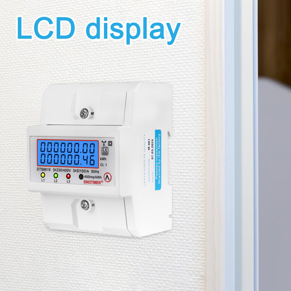 [Julia1.th] Din Rail 3 Phase 4 Wire Energy Meter Wattmeter KWh Meter มิเตอร์ไฟฟ้า Monitor