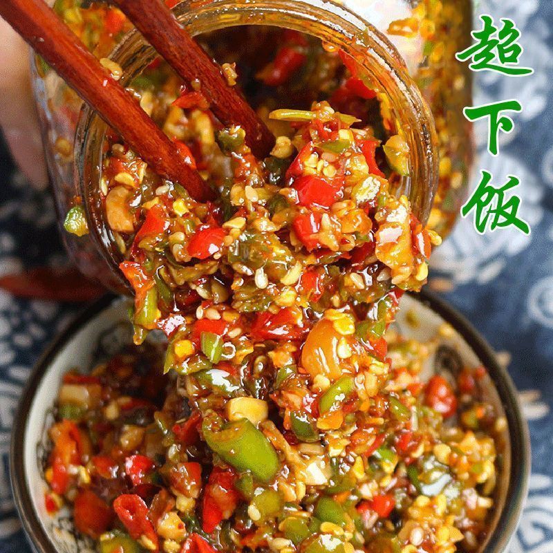 孔武有力 双椒酱 烧椒酱 香辣彩椒酱 蒜蓉辣椒酱 下饭菜 剁椒酱 150g 260413Kong Wu Li Powerful Double Pepper Sauce, Roasted Pepper Sauce, Spicy Colorful Pepper Sauce, Garlic Chili Sauce, Chopped Chili Sauce