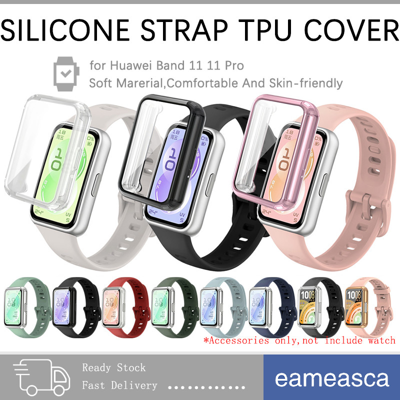 กรณี TPU อ่อน สายยางซิลิโคน for Smartwatch Huawei Band 11/ 11 Pro ป้องกัน Gores ฝากกันชน สายยางเปลี่ยน