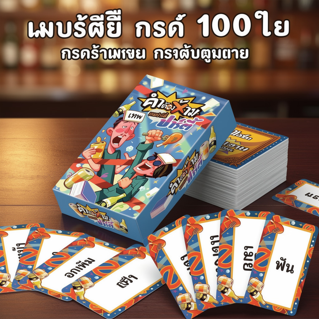 Thai Party Card Game Expansion Pack คําต้องห้ามการ์ดกระดาษ Family Friends Bar Pub Fun