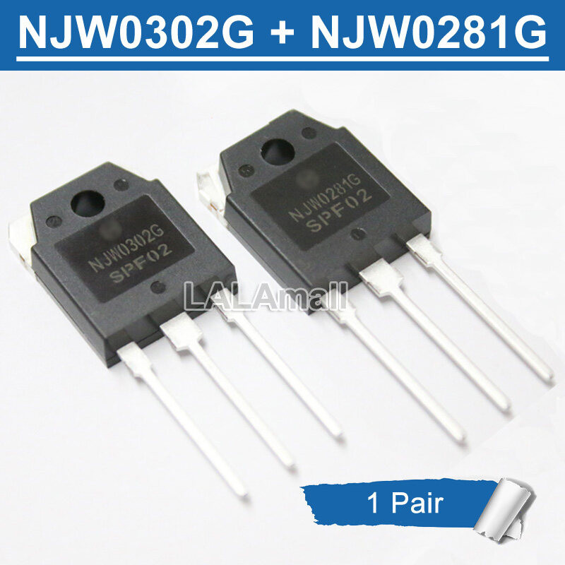 1 คู่ Original NJW0302G NJW0281G TO-3P NJW0302 NJW0281 NPN PNP 15A 250V 150W Silicon Power ทรานซิสเต