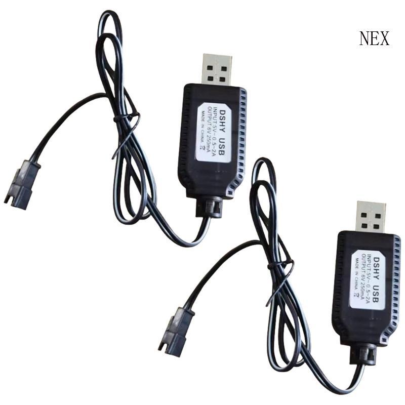 NEX สายชาร์จ USB 2 แพ็คขั้วต่อ SM2P สําหรับ 6V NiMH 60 ซม. 23 62 นิ้ว