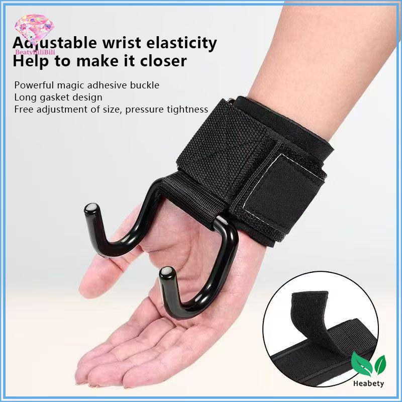 Heabety Hook Grips และ Wrist Wraps สำหรับการฝึกซ้อมในฟิตเนสและยิม