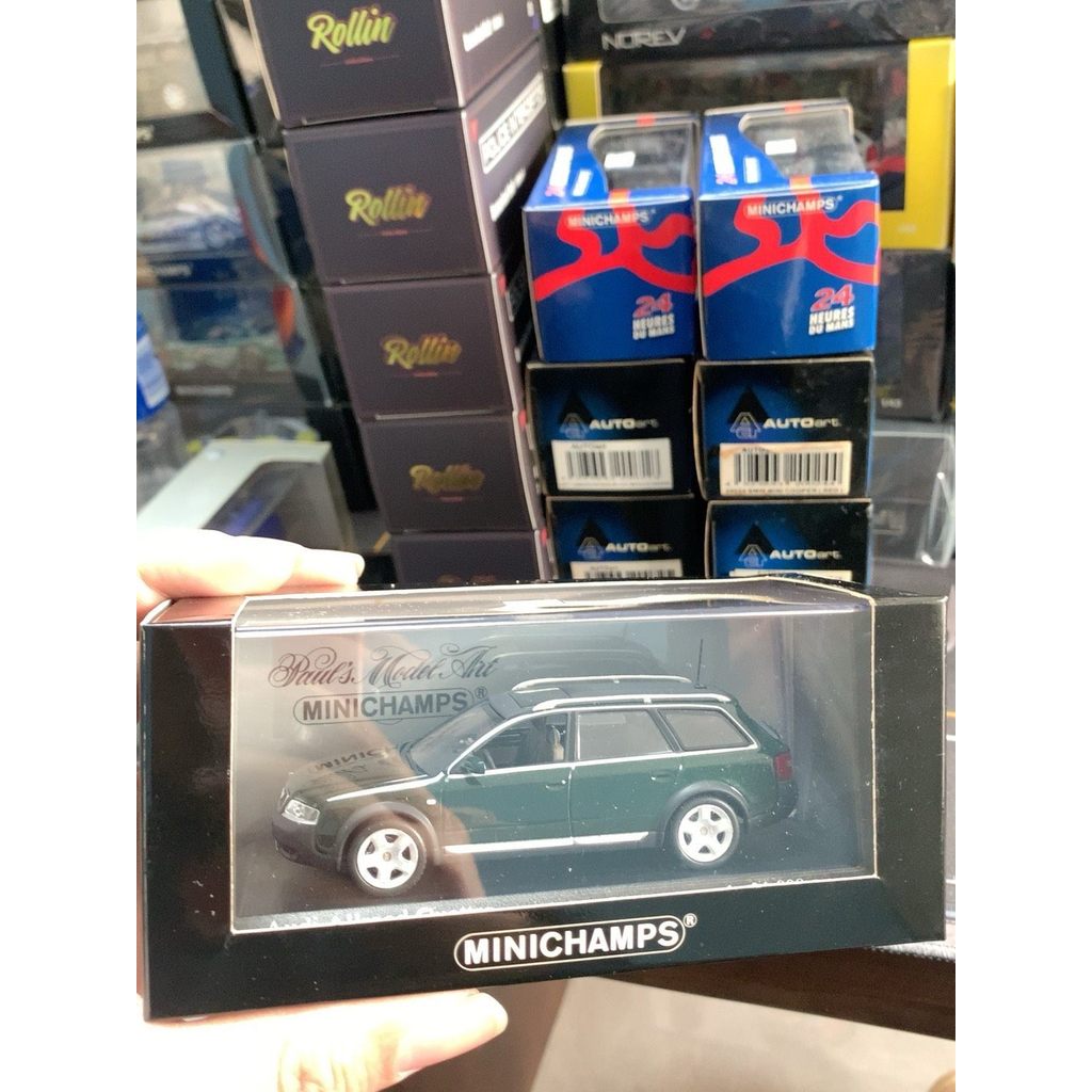 .1 43 奥迪 A6 Allroad quattro audi c5 2001 สีเขียวเข้มเมทัลลิก Minichamps ฟรีใหม่