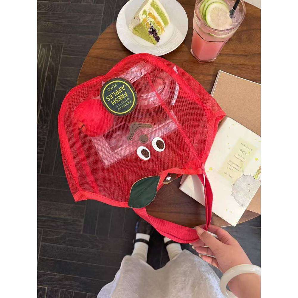 Cute Apple Grid Portable Beach Bag Portable Toiletry Bag Multifunction Storage Bag Bathroom Drain Swim Bag FCpO