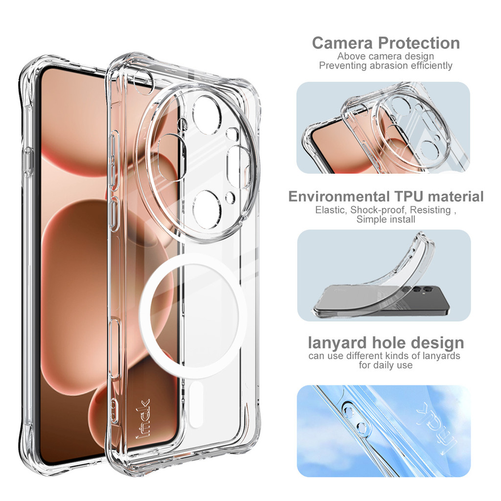 Imak Magnetic Wireless Charging Casing สําหรับ Oppo Find X9 Ultra 5G Clear เคสกันกระแทก Soft TPU Case เคสซิลิโคนใสฝาหลัง