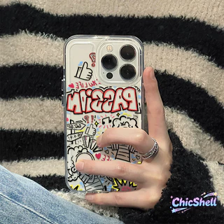 เคสไอโฟน ชีวิตกราฟฟิตี เคสใส กันกล้อง cho iPhone 11 12 13 14 15 16 ProMax X XR XS Max 7 8Plus-CL