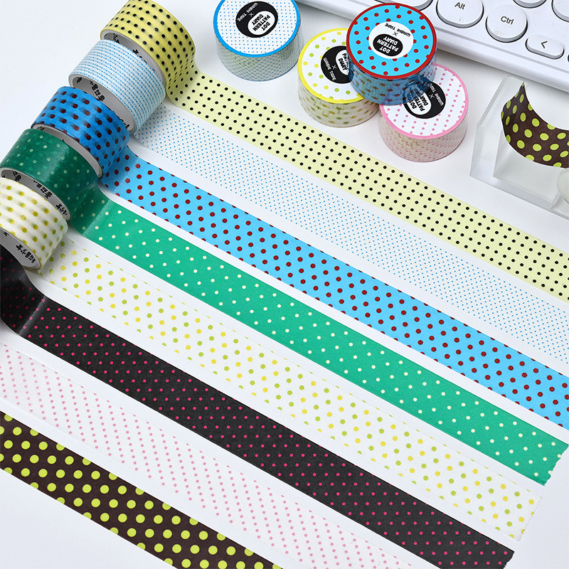 ไดลี่|20 มม. * 2 M Simple Polka Dot Non-Release กระดาษ Washi เทปคู่มือทุกวันฐานตกแต่งเทปนักเรียน All-Match คู่มือแยก Border วัสดุ