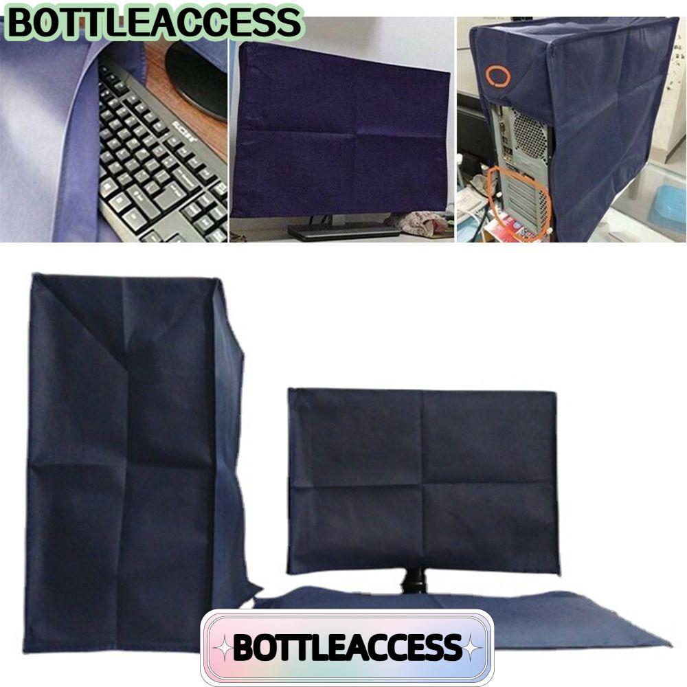 BOTTLEACCESS ฝาครอบกันฝุ่นคอมพิวเตอร์เดสก์ท็อป 3 ชิ้น, กันความชื้น 19 ถึง 34 นิ้วฝาครอบหน้าจอ LCD, ผ้าไม่ทอคุณภาพสูงสีฟ้าระบายอากาศฝาครอบป้องกันคอมพิวเตอร์คอมพิว