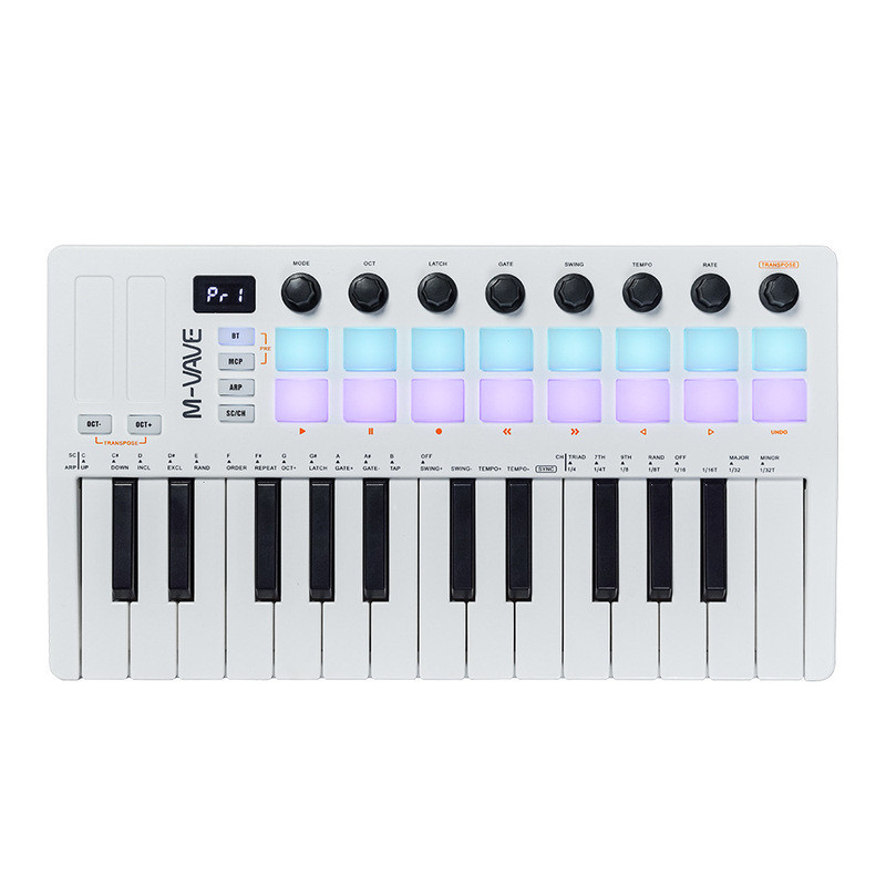 M-VAVE SMK-25II MIDI คีย์บอร์ดคอนโทรลเลอร์คีย์บอร์ดแบบพกพา RGB Strike Pad คีย์บอร์ด